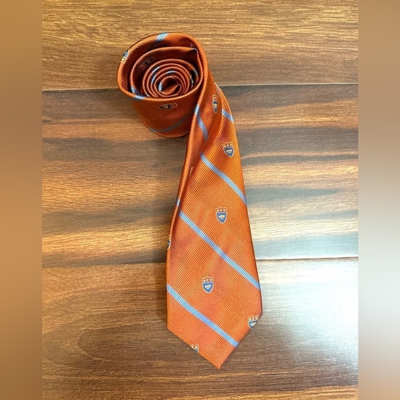 TOMMY HILFIGER 100% Silk Copper University Style Necktie - Picture 1 of 10